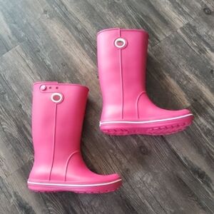 Crocs Pink Jaunt Rainboots, Size 7